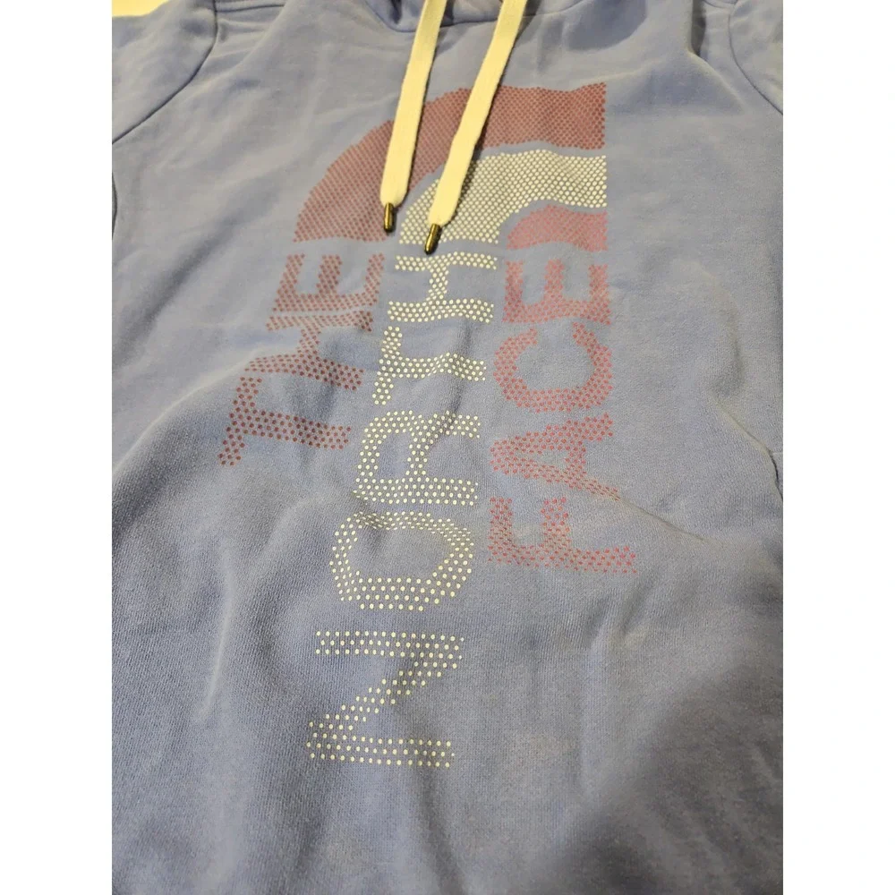 The North Face Hoodie Womens Large Blue Long Sleeve Logo Sweatshirt (629